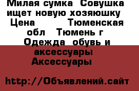 Милая сумка “Совушка“ ищет новую хозяюшку › Цена ­ 350 - Тюменская обл., Тюмень г. Одежда, обувь и аксессуары » Аксессуары   